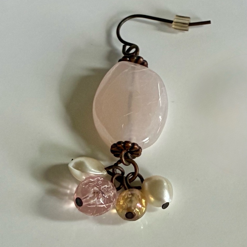 🌷Cookie Lee Pink and Freshwater Pearl Drop Earrings - Picture 7 of 8